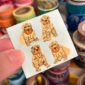 Vintage Shiny Kromekote Shar Pei Dog Puppy Stickers