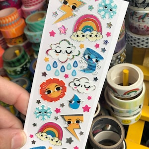Weather Rainbow Sunshine Tornado Cloud Rain Stickers