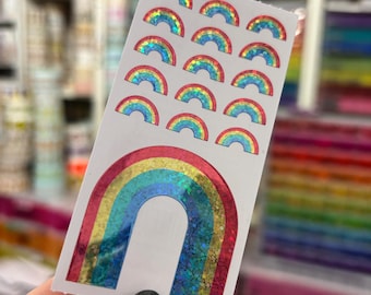 Sparkle Prismatic Glitter Rainbow Stickers
