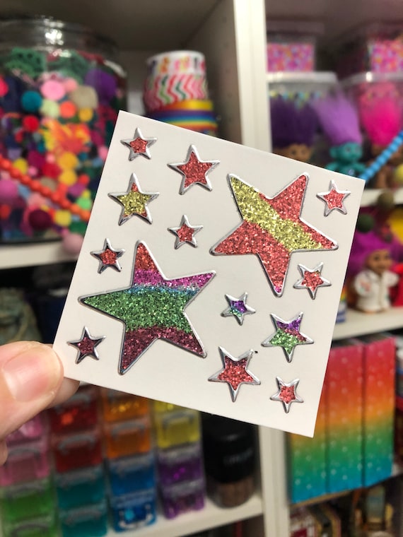 Vintage sticker☆形シール/星/ダイヤ/三角・Shapes キラキラ
