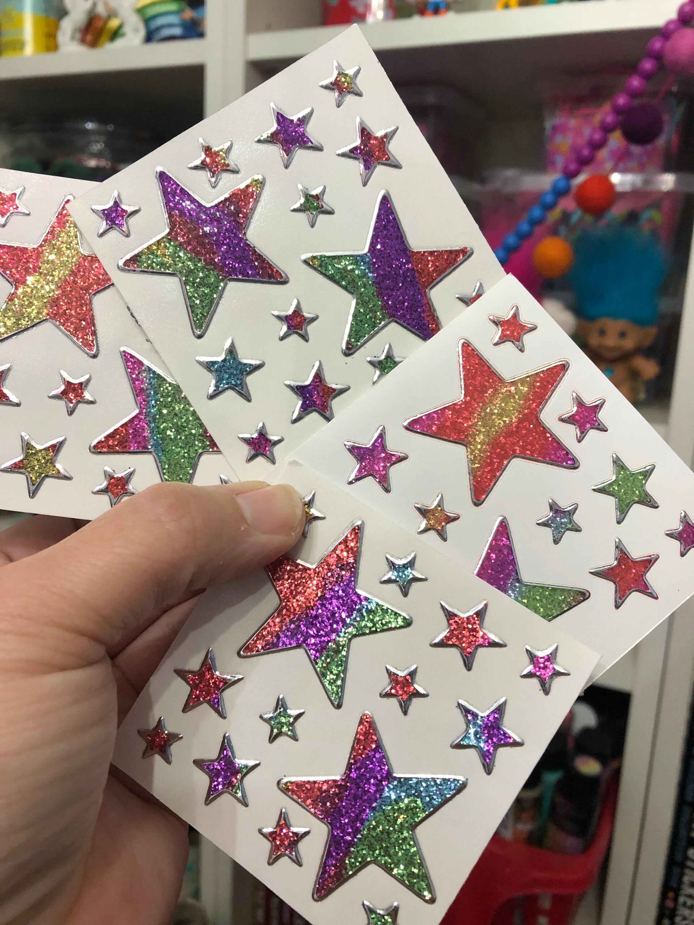 【冬バーゲン★】 - Stickers Star Glitter Sparkle Vintage Rainbow Gold Prism イラスト集、原画集