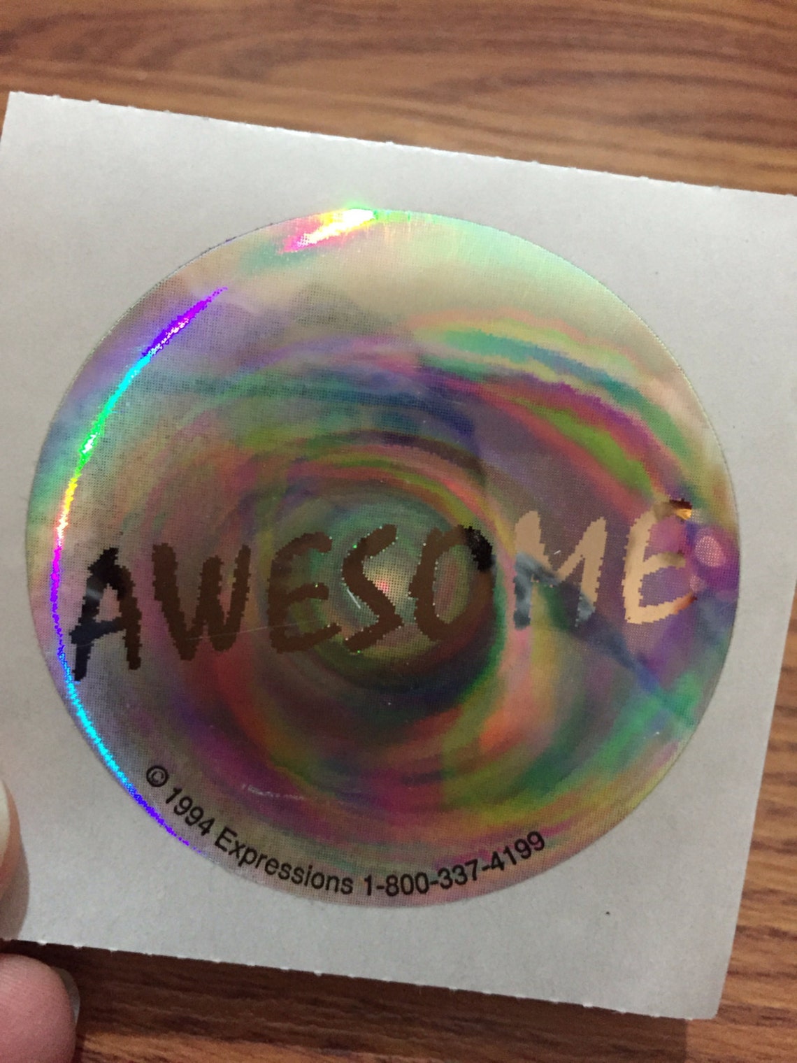 Vintage Holographic Awesome Sticker Etsy
