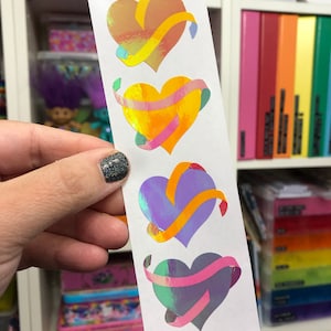 Opal Pearly Confetti Heart Stickers Limited Edition Mrs Grossmans Iridescent