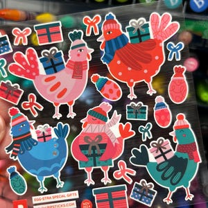Fancy Christmas Chicken Stickers