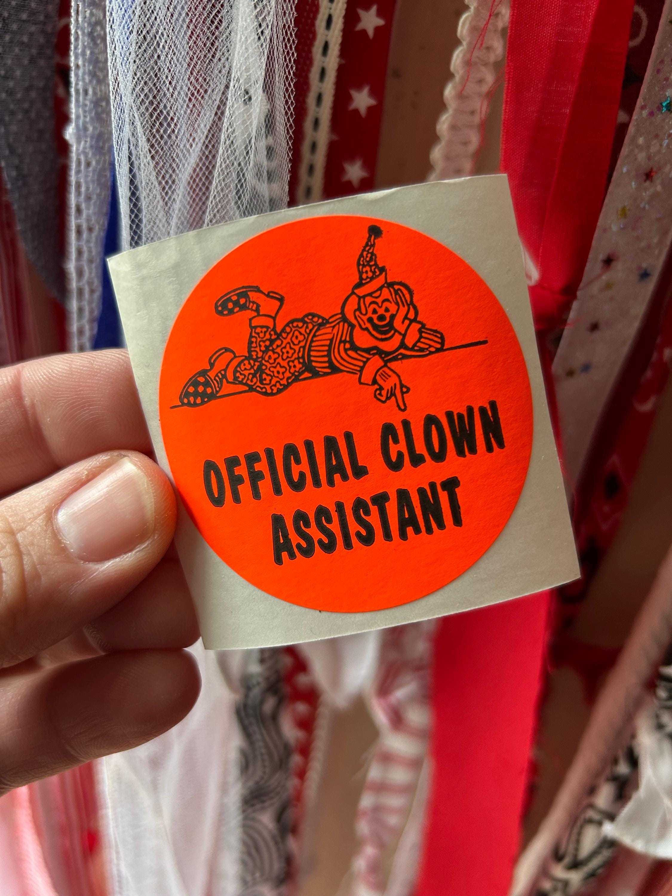 Vintage Clown Sticker - Official Clown Assistant Neon - Etsy