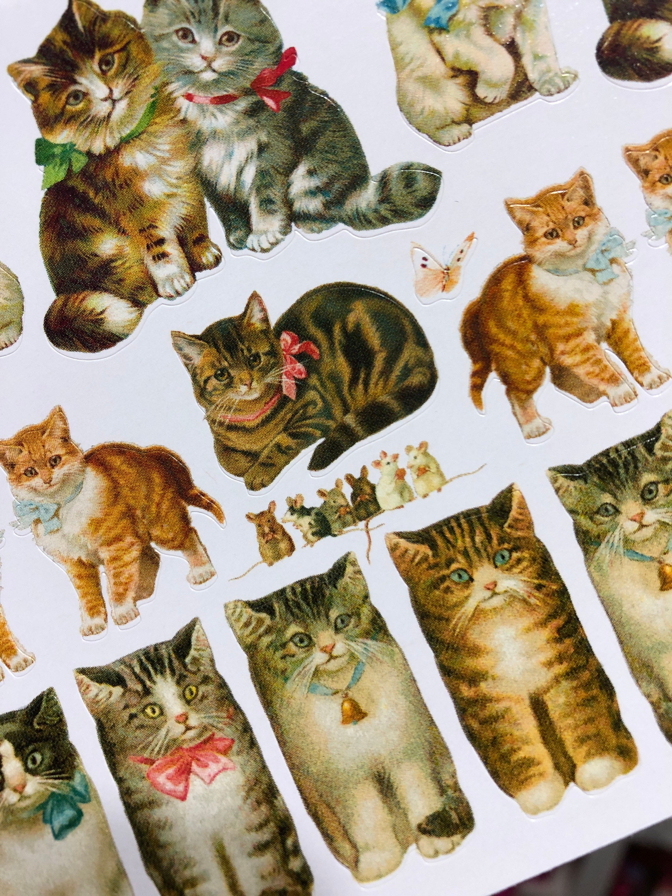 Pretty Kitty Cat Stickers Sheet - Etsy