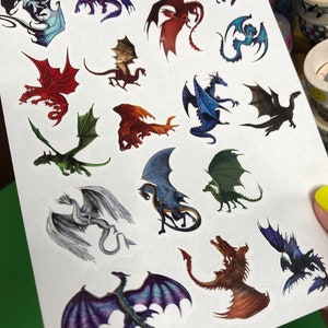 Set of 17 Dragon Stickers