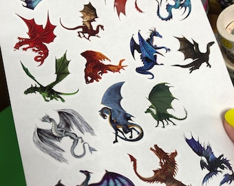 Set of 17 Dragon Stickers