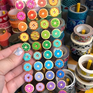Sheet of Rainbow Donut Doughnut Sprinkle Stickers