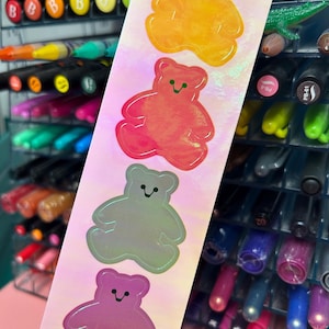 Limited Edition Opal Iridescent Pearly Teddy Bear Stickers Mrs Grossmans
