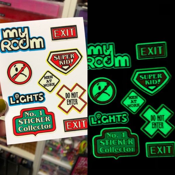 Glow in the Dark Exit Sign Etsy