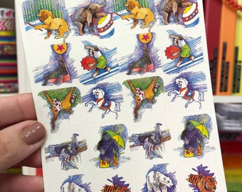 Sheet of Vintage Circus Animal Stickers