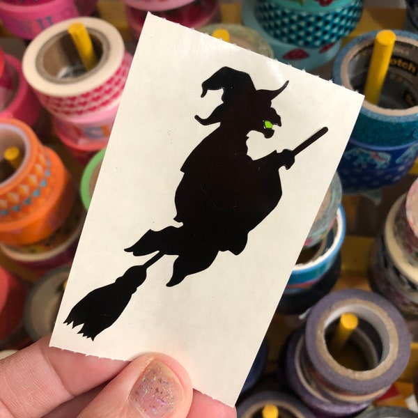 Vintage Witch on Broom Halloween Sticker Mrs Grossman’s Stickers by the Yard 1991