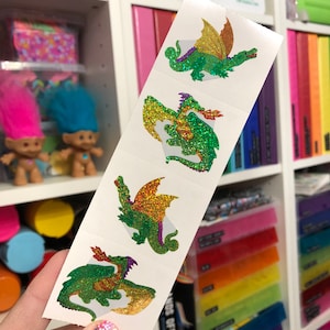 Sparkle Green Dragon Stickers Mrs Grossman’s Discontinued