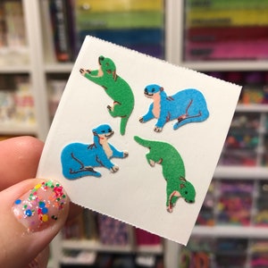 Vintage Fuzzy Otter Stickers Great 7 Seven