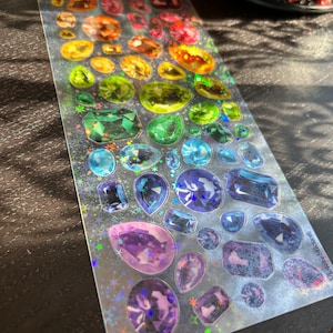 Sheet of Rainbow Sparkle Crystal Jewel Gemstone Stickers