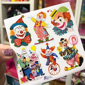 Retro Clown Stickers Sheet