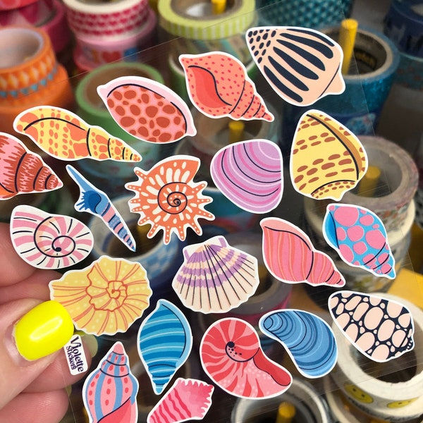 Pastel Seashell Beach Ocean Stickers
