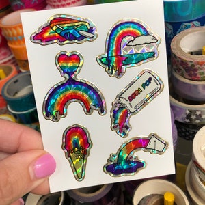 Rare Vintage Prism Rainbow Stickers 1980s