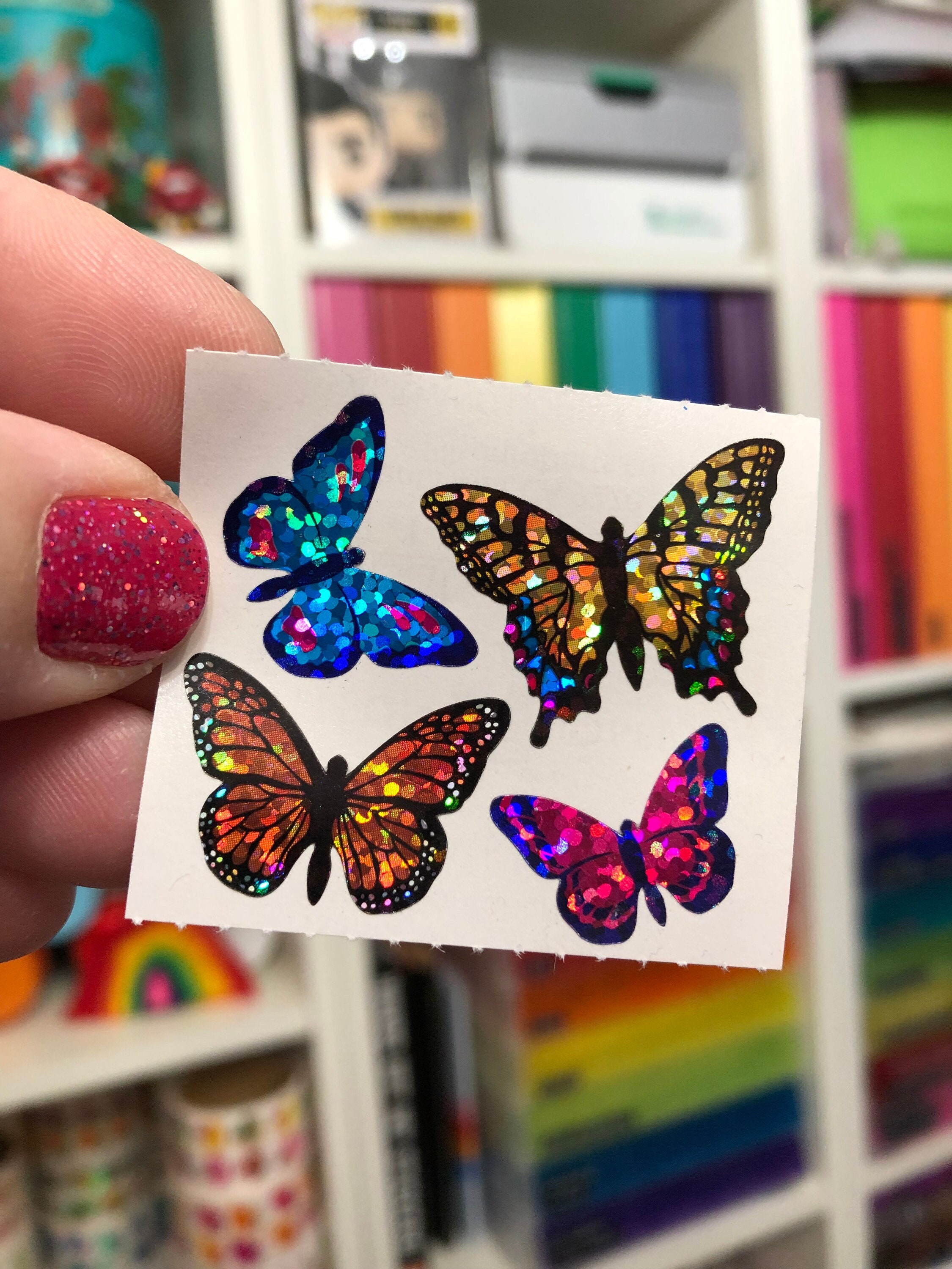 Zealot Busk Sund og rask Hambly Sparkle Prismatic Butterfly Stickers - Etsy Israel