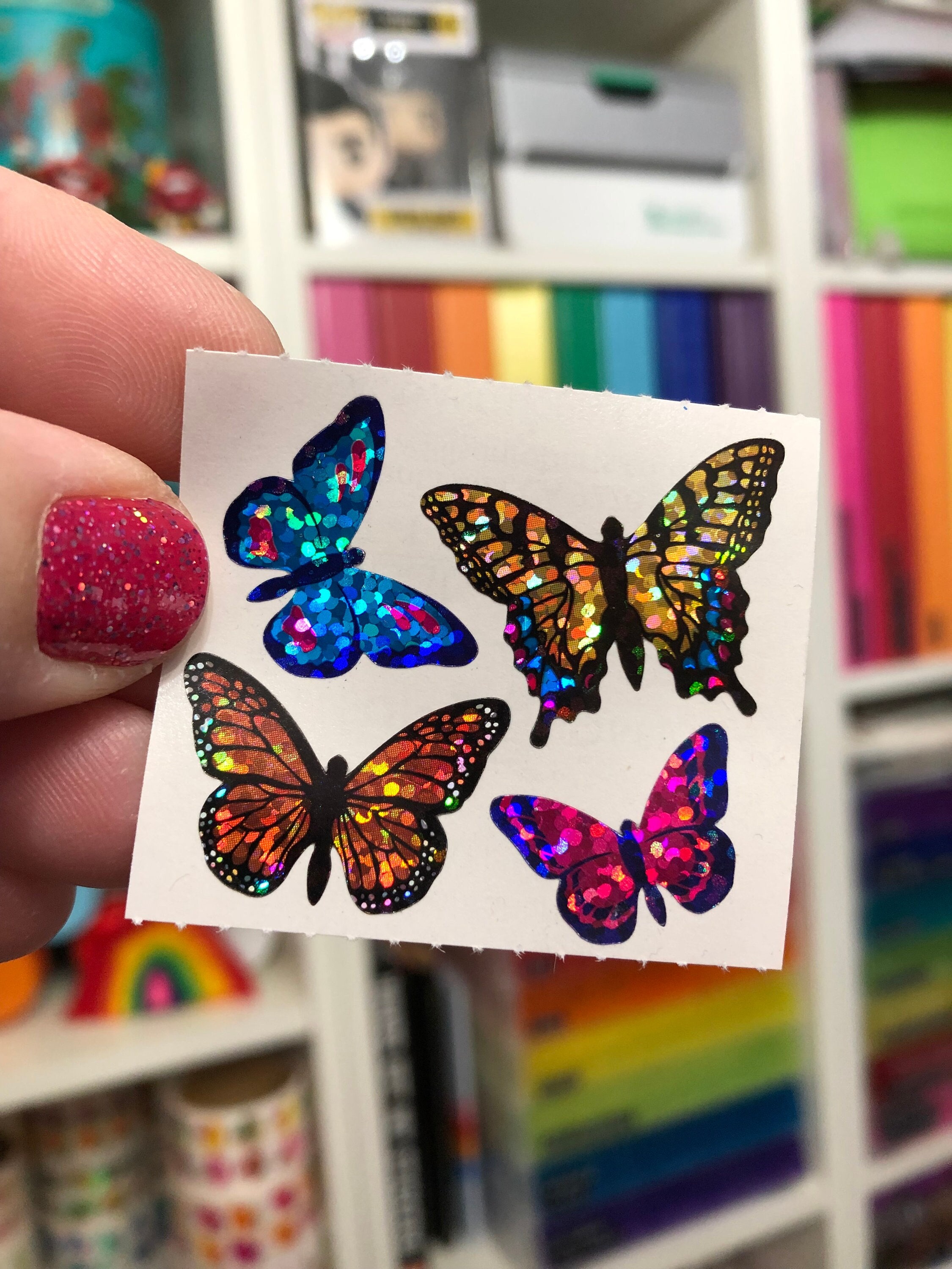 Hambly Sparkle Prismatic Butterfly Stickers