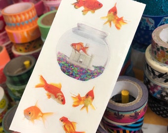 Goldfish Fish Bowl Stickers