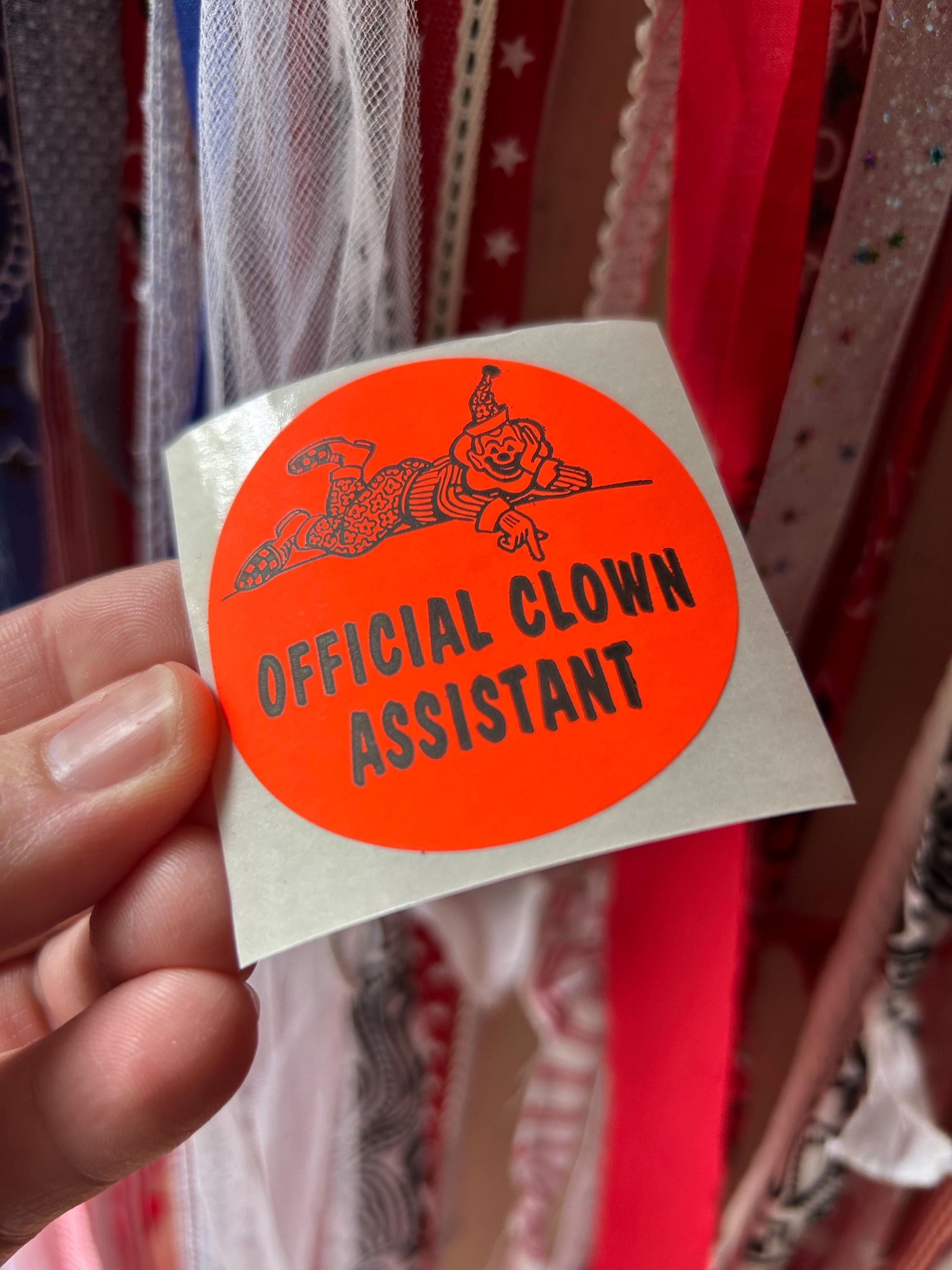 Vintage Clown Sticker - Official Clown Assistant Neon - Etsy