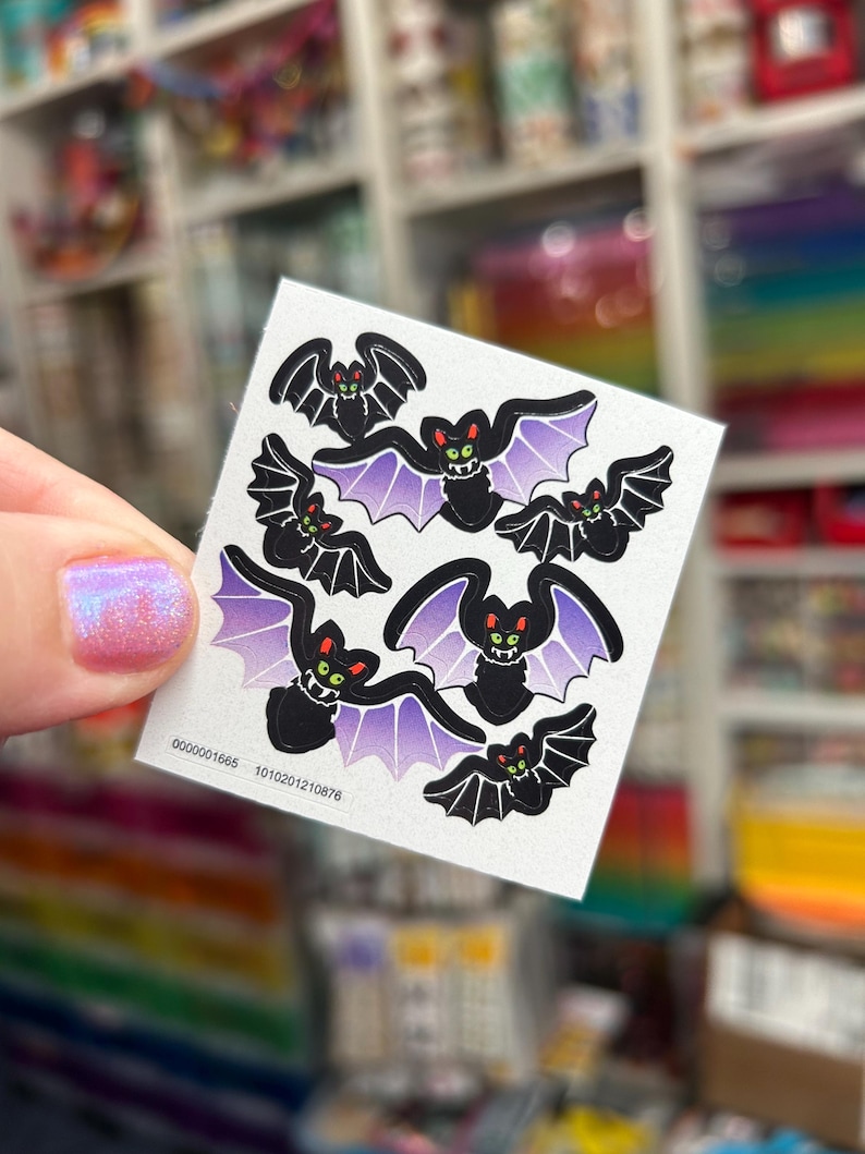 Vintage Vampire Bat Halloween Stickers - Etsy