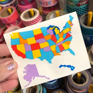 Vintage USA United States Map Stickers Mrs Grossman&#39;s Giant