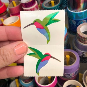 Vintage Opal Iridescent Pearly Hummingbird Stickers Mrs Grossmans Discontinued