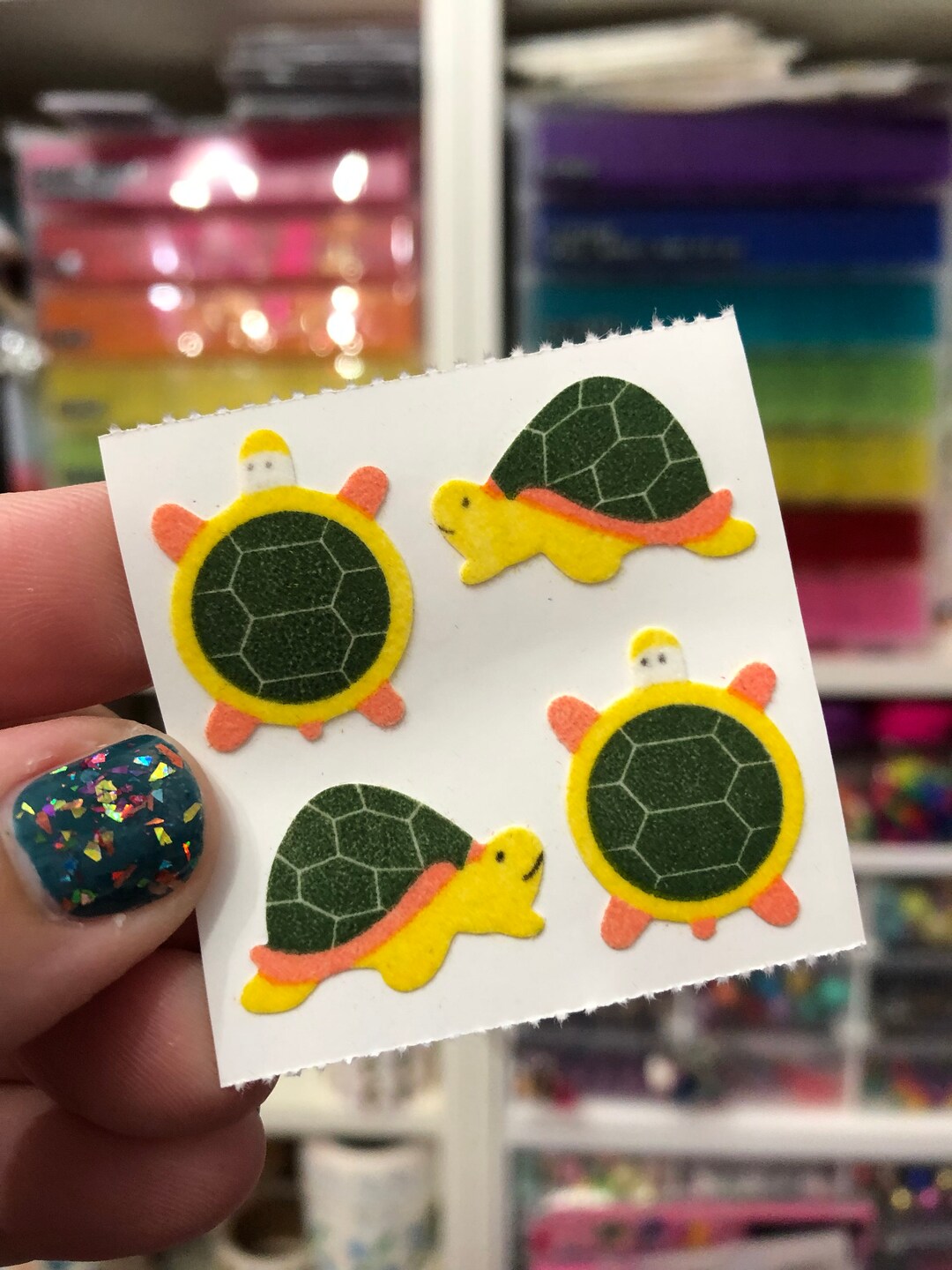 Sticky Turtle Vintage Fuzzy Turtle Tortoise Stickers Great 7 Seven - Etsy