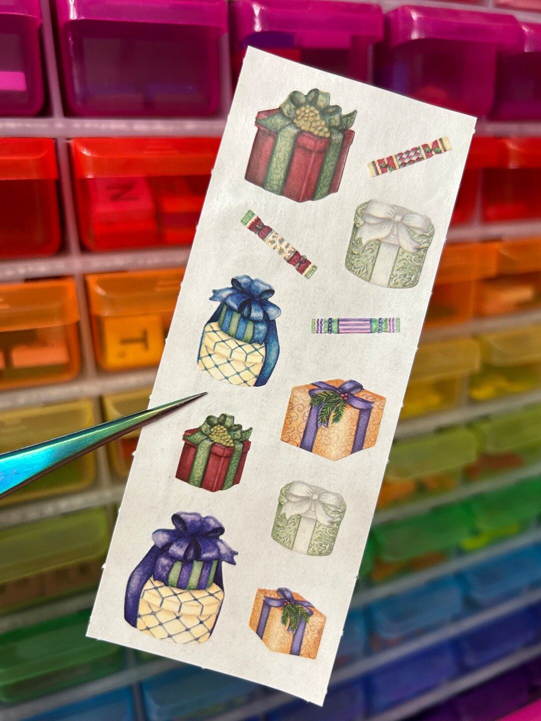 Vintage Present Bow Party Gift Box Stickers - Etsy