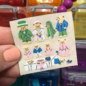 Vintage Fuzzy Teddy Bear Wedding Stickers