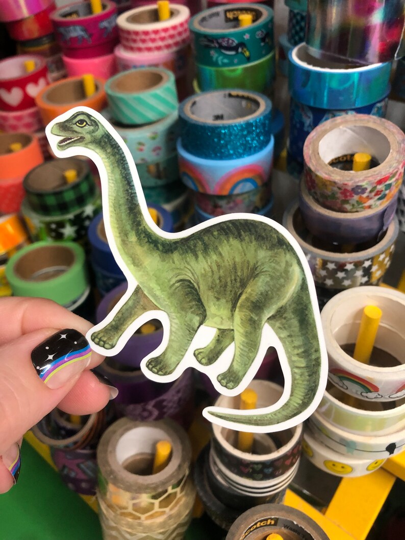 Retro Vinyl Brontosaurus Dinosaur Dino Sticker - Etsy