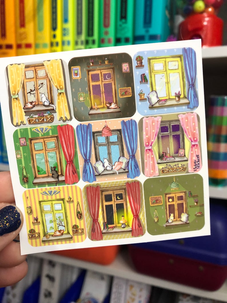 Window Curtains Sticker Window Curtain Design Stickers Sheet - Etsy