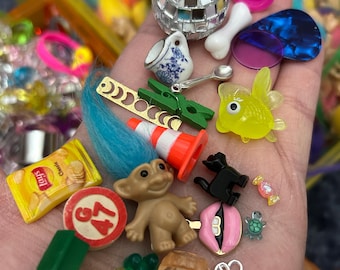 Trinket Mix in a Tin - Miniatures Souvenirs Mini Toys Tiny Things Trinket Shelf Treasure Surprise Crow Confetti