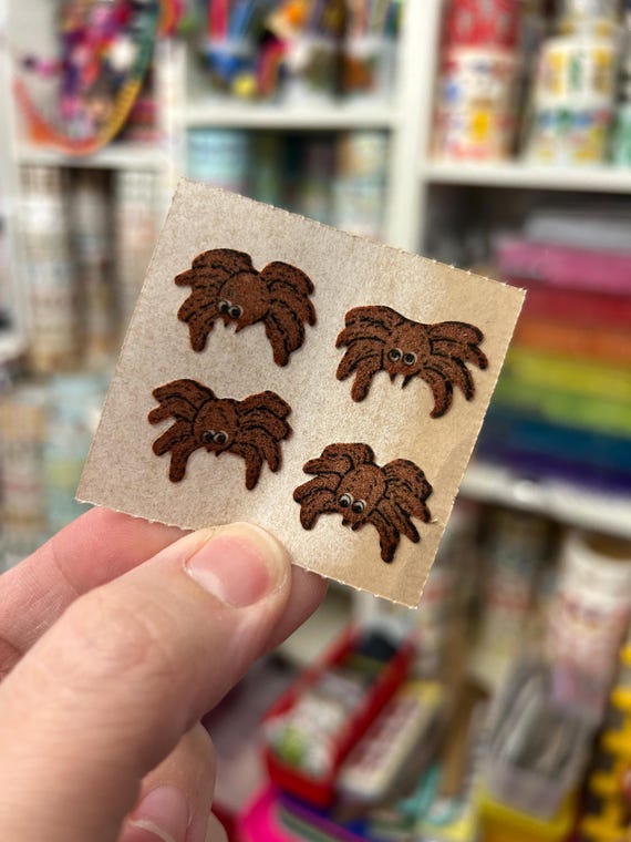 Vintage Fuzzy Spider Stickers Brown Recluse Tarantula
