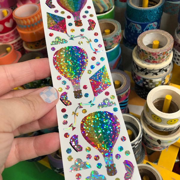 Rainbow Hot Air Balloon Kite Stickers