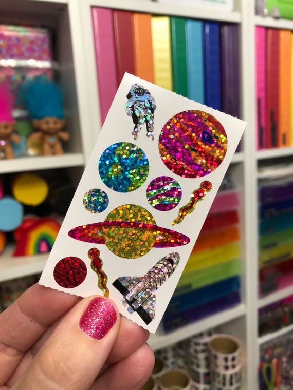 Papier Projekte Sparkle Aufkleber – Aliens, Creepy Crawlies, Roboter & Zoo – Glitzernde Folienaufkleber, Wiederverwendbar, 19,5 X 9,5 Cm – Für Kinderbastelprojekte