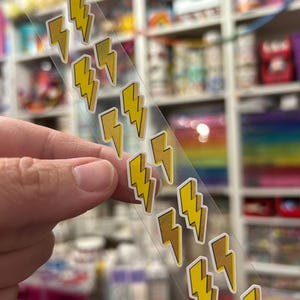 Mini Gold Foil Lightning Bolt Stickers Strip
