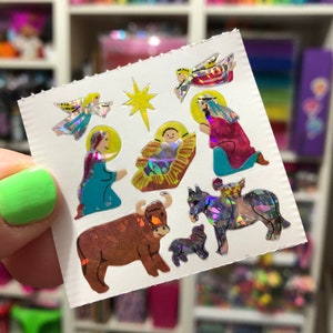 Rare Vintage Prism Christmas Nativity Stickers