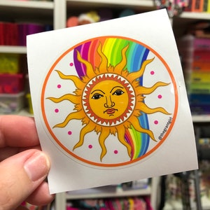 Rainbow Sunshine Sun Sticker Clear