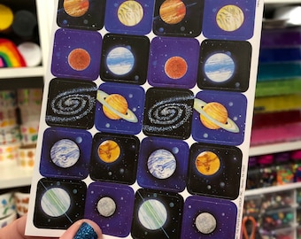 Full Sheet of Planet Space Stickers