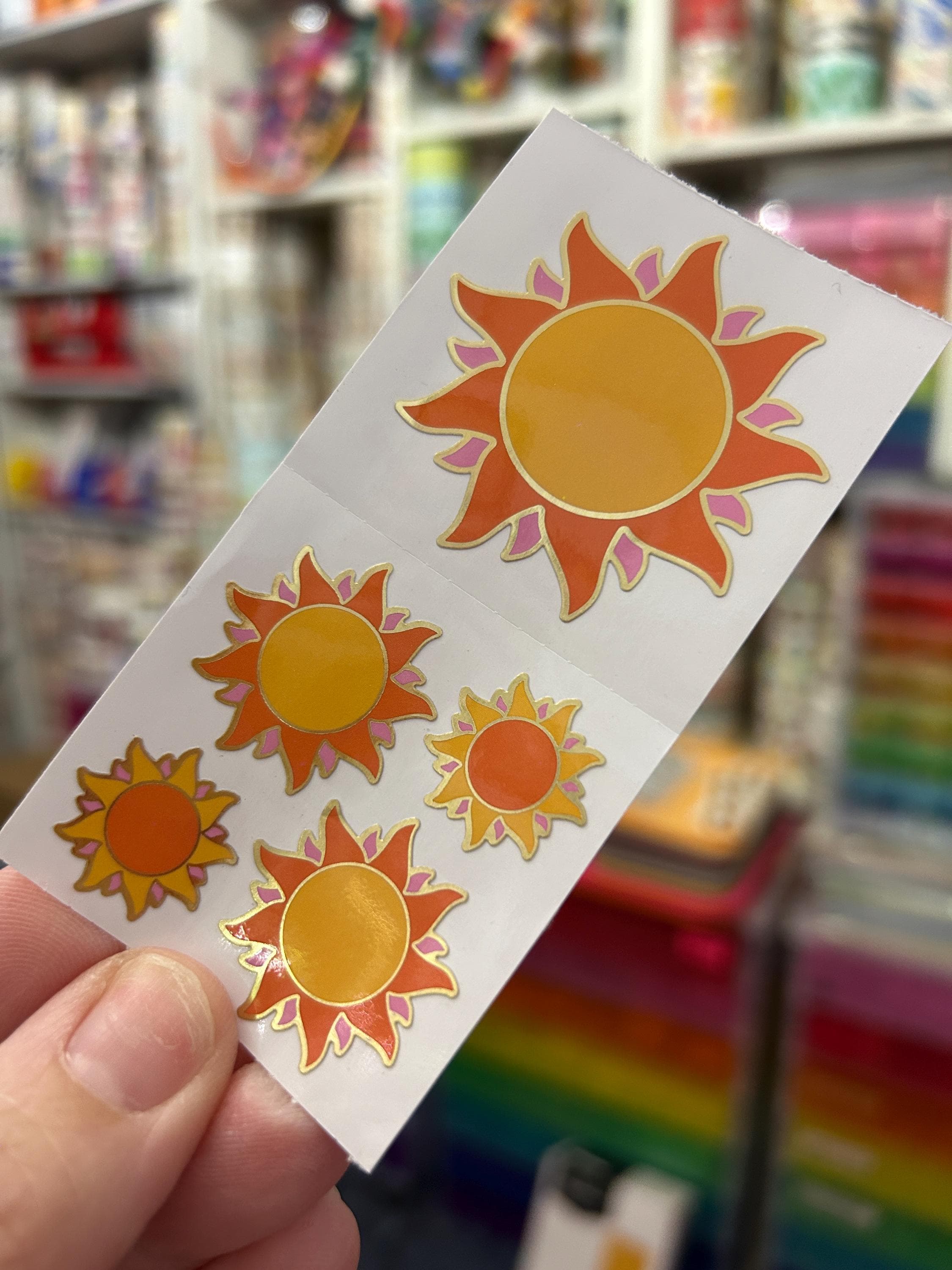 Sun Color Stickers Gold Foil Happy Sunny Sunshine Sun Solar Stickers - Etsy