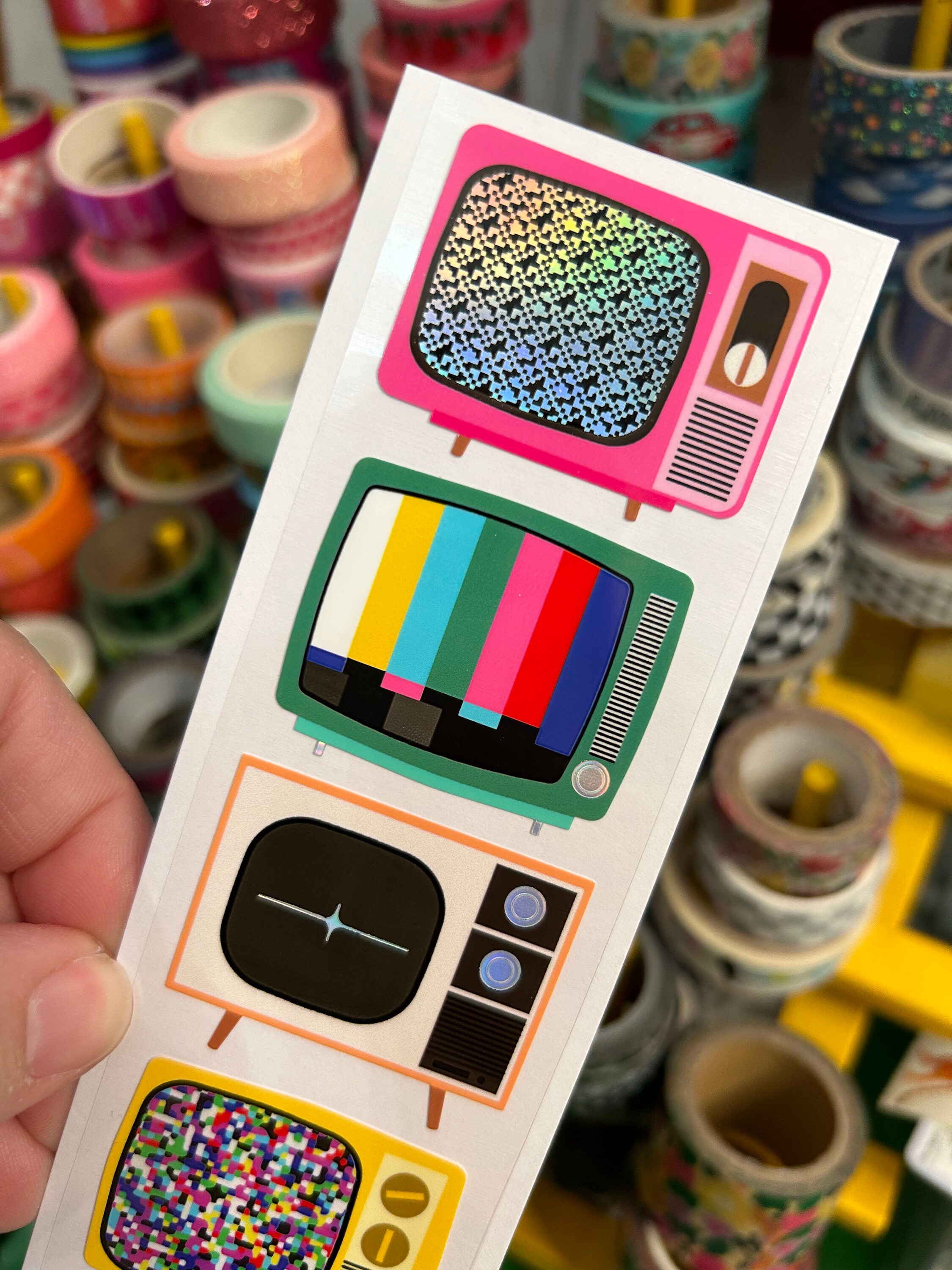 Retro Television Set TV Stickers Holo - Etsy
