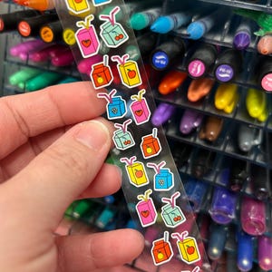 Mini Kawaii Juice Stickers Strip