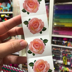 Vintage Mrs. Grossman's Pink Rose Stickers Strip 2002 Discontinued