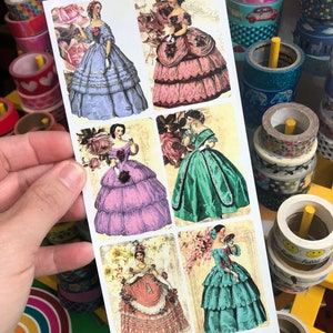 Sheet of Victorian Era Fancy Dress Women Stickers