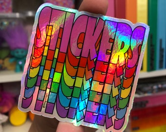 Vintage 1980s Love Hologram Sticker