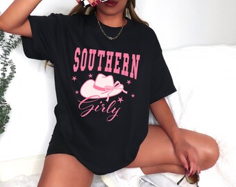 Zuiders meisjesshirt roze westerse stijl T-shirt voor vrouwen Cadeau-idee voor verjaardagscadeau voor vriend Aanpasbaar cadeau voor vrouw Schattig shirt